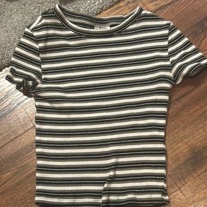cropped striped tshirt